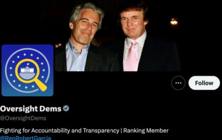Trump-Epstein photo pinned to House Oversight Committee X account